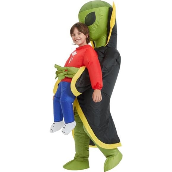 Unisex InflatableHalloween Alien Costume for Kids Blow Up Party Costume Dress - Picture 5 of 6
